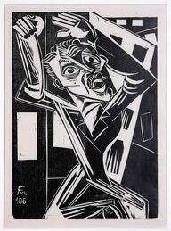 Conrad Felixmüller, Der Revolutionär II, 1919, Holzschnitt © VG Bild-Kunst, Bonn 2024