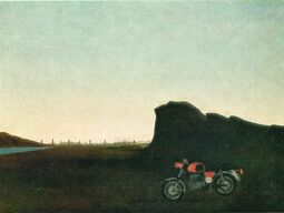 Landschaft mit Motorrad, 1973