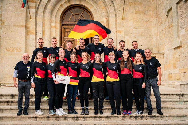 Deutsches Team beim 10. Internationalem Odessa-Cup im Feuerwehrsport.