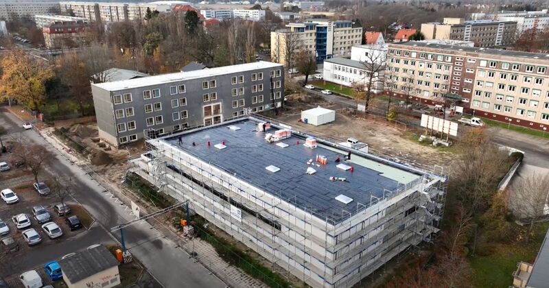 Aufnahme Bauvorhaben Grundschule in der Hallenser Straße