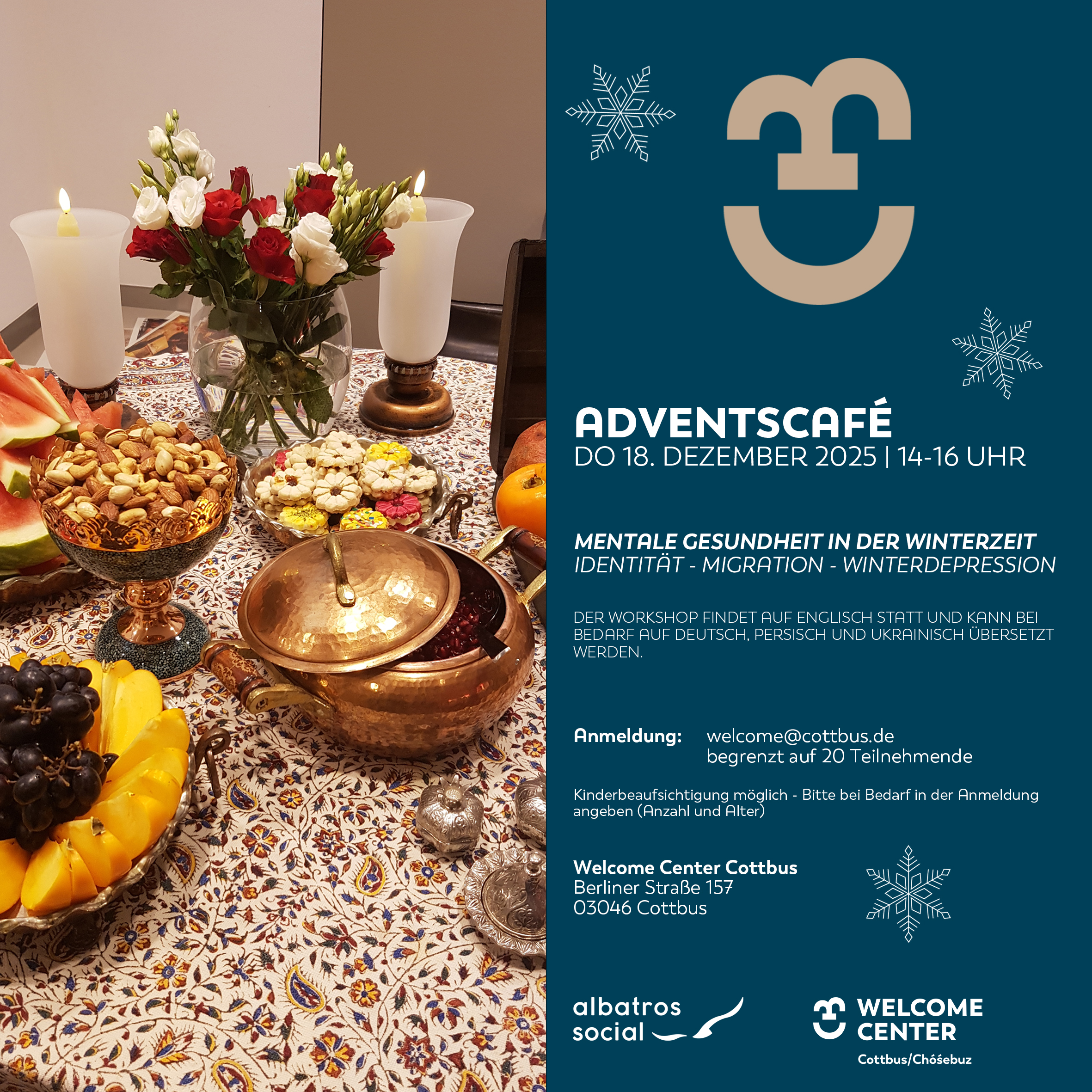 Adventscafé im Welcome Center Cottbus