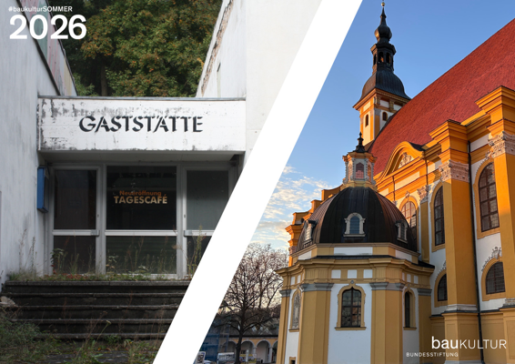 Zwischen Barock und DDR zeigt sich in Neuzelle die Gaststätte neben dem barocken Kloster Neuzelle mit Kirchturm und rotem Dach.