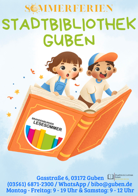 Mit dem Brandenburger Lesesommer in der Stadtbibliothek Guben entdecken Kinder Bücher und Sommerferien-Aktionen rund um Lesespaß und Kreativität.