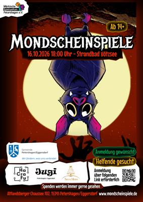 Plakat zu den Mondscheinspielen am Strandbad Bötzsee, Foto: Märkische Spielwelten e.V., Lizenz: Verein
